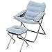 Produktbild LI JING SHOP - Folding faul sofa schlafzimmer wohnzimmer Mini schöne Freizeit balkon Liege Mit einem hocker ( Farbe : Hellblau )