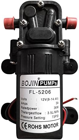Saleting DC12 V 73PSI 3.5L/m Water High Pressure Diaphragm Self Priming Pump Caravan/ Boat/ RV/ Garden (5206Z)