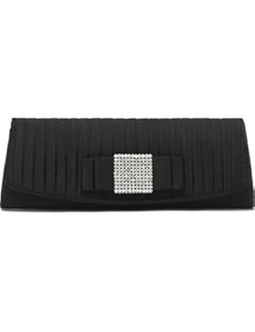 VINCENT PEREZ, Clutch, Abendtaschen, Umhängetaschen, Unterarmtaschen, Raffung, Strasssteinen, 26,5x9,5x4 cm (B...