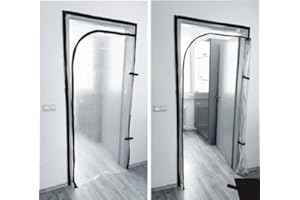 ASKON PREMA - Extra Starke Staubschutztür mit 2- seitigem Reißverschluss – L-Form- Starke Folie mit 150µ - absolut Staubdicht – einfache Fixierung – Wiederverwendbar – Staubschutzwand – Schmutzschleuse