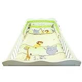 3-tlg. Bettset Baby Bettwäsche mit Nestchen Komplettset Eulen- und Tiermotive Bettausstattung / Made in EU - 2