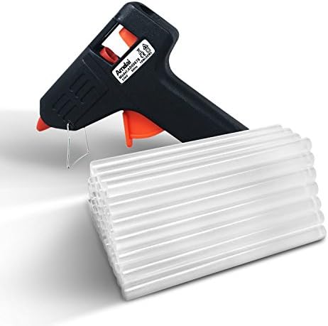 Amdai bietet Diese elektrische Heißschmelzklebepistole (20 W) mit Drücker Plus 50 Klebestifte für Hobby, Handwerk, Miniaturarbeiten, Metall, Holz, Glas, Pappe, Gewebe, Kunststoff und Keramik an