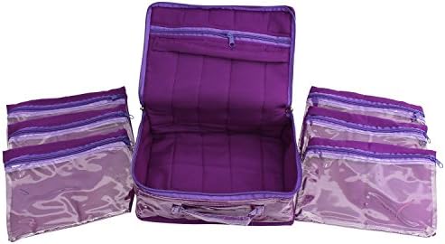 Bagaholics 6 Zip Pockets Multi function Beauty Travel Multipurpose Cosmetic Bag Organizer Case Jewelry Pouch Makeup Make up Wash Pouch Toiletry Bag (Purple)