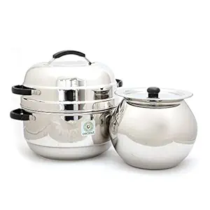 Coconut Stainless Steel Choodarapetty Thermal Rice Cooker/Cook & Serve Pot - Capacity - 1 KG