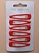 6 Hair School Colours Sleepies Clips Grips Snap Slides Bendies 5cm Children Gym (Red)