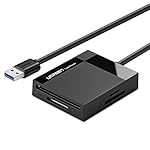 USB Kartenleser Ugreen USB 3.0 All in 1 Multi Kartenlesegerät Super Speed Kartenleser extern für SD, SDHC, SDXC, MS, microSD, Micro SDXC, Micro SDHC, CF, MS, T-Flash etc, parallele Auslesung gleichzeitig von mehreren Speicherkarten, max. 5Gbit/s Schwarz