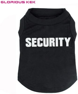 Summer Dog T Shirt Small-Large Dog Clothes Plain Color Dog Vest Letters SECURITY Basic Dog Clothes for Chihuahua ,black,XXL