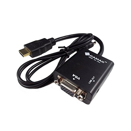 CAMAC 1080P HDMI zu VGA Adapter mit Audio-Out für Computer / DVD / Digitale Set-Top-Box / Laptop / Mobile Phone / Digitalkamera / Tablet PC / Media Player (Schwarz)
