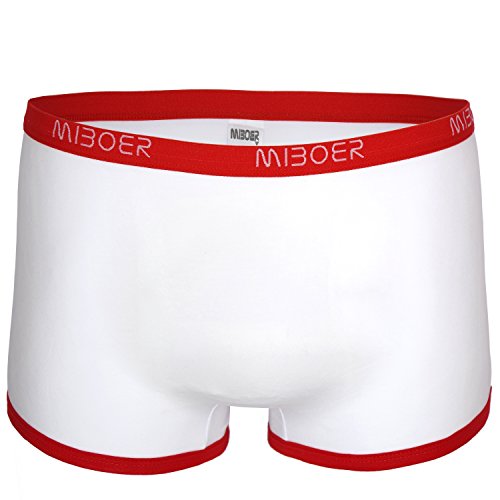 Herren Retroboxer Baumwoll Boxer Brief vorne ohne Naht weiß Größe M/L