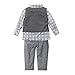 Eleery 3PCS Gentleman Newborn Baby Kids Waistcoat&Pants&Shirt Outfit Clothes Set Suit For Boys (6-12 Month, Gray)