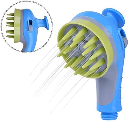 Pet Bath Massage Brush, Lauva Pet Washing Sprayer+Massager+Grooming 3 in 1 Water Saving Handheld Shower Head for Dog Puppy Cat Horse Pony (Blue)