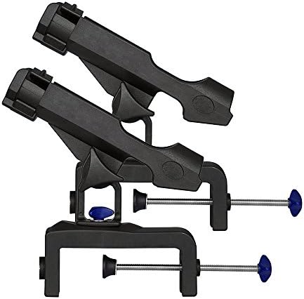 cheng xiao 2PCS Fishing Rod Holders for Boats with Large Clamp Opening 360 Degree Adjustable Fish Pole Racks Folding Holder …