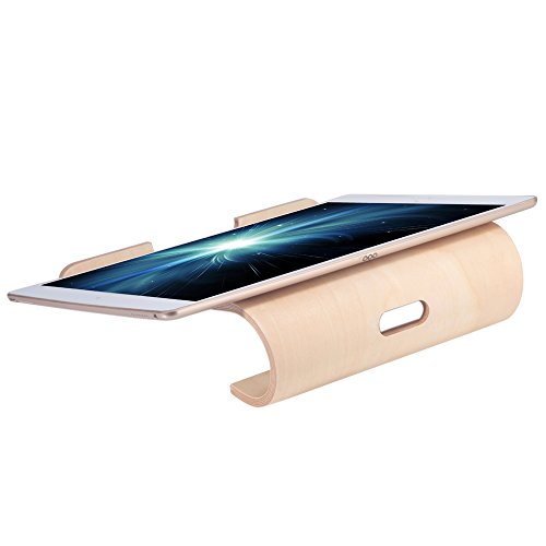 SAMDI Hölzerne Kühlung Ständer | Universal Elegante Halter Halterung Dock aus Holz für MacBook Air/Pro Retina iPad Pro Tablet Laptop PC Notebook(Beige) - 4