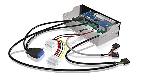 ICY BOX IB-863a-B Interner Multikartenleser für einen 5,25″ Schacht (6-fach Kartenleser, 2x USB 3.0, 4x USB 2.0, 1x eSATA, Audio In/Out) (schwarz) - 4