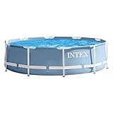 Piscina desmontable tubular Intex de la línea Prisma Frame. Piscina circular, de estructura metálica y lona en color azul celeste, mide: 305x76 cm