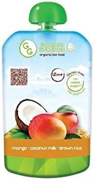Goodness Gracious Organic Mango, Coconut Milk &amp; Brown Rice Puree 140g - Pack of 2