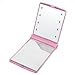 Gleader LED Pocket Handbag Compact makeup mirror foldable with lights cosmetic handheld - Pink
