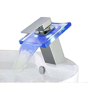 Auralum RGB LED Licht Wasserhahn Glas Waschtisch Spüle ...