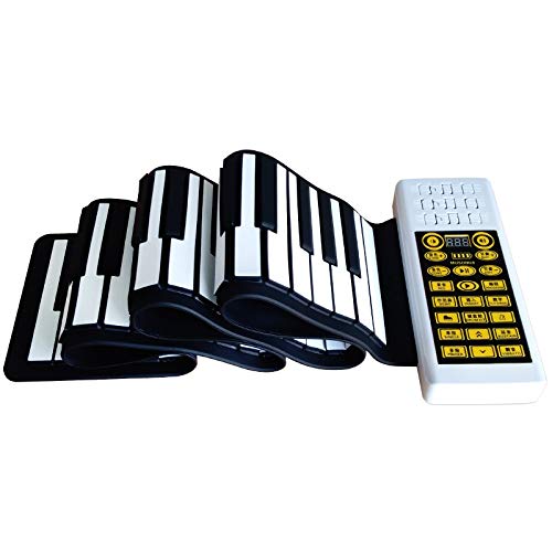 Preisvergleich Produktbild LuckyAnn Portable 88 Tasten Silikon Flexibles Aufrollbares Klavier Faltbare Tastatur Handaufrollendes Klavier mit Batterie-Sustain-Pedal