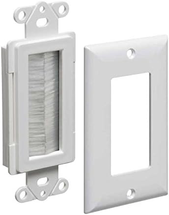 Arlington Industries CED135WP-10 Cable Entry Device with Brush-Style Opening and Wall Plate, 1-Gang, White, 10-Pack