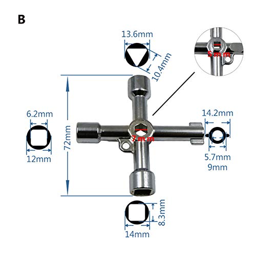 Preisvergleich Produktbild BONNIO Multifunktions Marine Tools Key Universal-Schaltschrankschlüssel Drehmomentschlüssel Kreuzschlüssel Schraubendreher