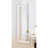 40x100 cm Kahverengi Altın Varak Ahşap Renk &Ccedil;er&ccedil;eveli Boy Salon Aynası
