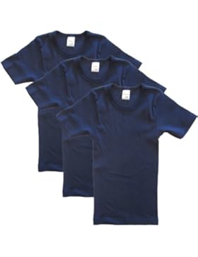 HERMKO 2810 3er Pack Kinder kurzarm Unterhemd für Mädchen + Jungen