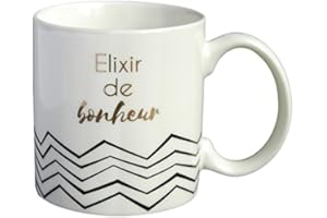 DRAEGER PARIS 1886 LA CARTERIE Taza de Regalo, con Mensaje en francés «Elixir de Bonheur»
