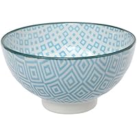 TOKYO design studio Geo Eclectic Cuenco de arroz, Porcelana, Azul Claro, 12 x 6,5 cm
