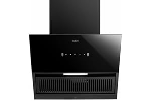GLEN 90 cm 1200 m3/hr Auto-Clean Filterless Angular Glass Kitchen Chimney (Hood Neo Ex,Touch+Motion Sensor Controls,Black)
