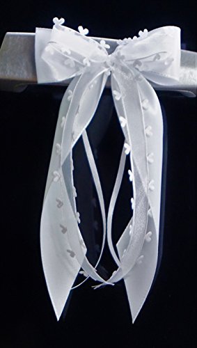 10 Stk Antennenschleife Autoschleife Autoschmuck Hochzeit weiss SCH0062