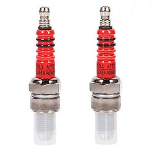 3 Electrode Spark Plug,High Performance Scooter Motorcycle Racing 3 Electrode Spark Plug For Engine GY6 50cc 150cc (Pack of 2)