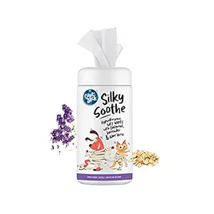 Captain Zack Silky Soothe Hypoallergenic Wet Wipes for Dogs & Cats 80 Wipes | Aloe Vera, Oatmeal & Lavender | Natural Extracts & Actives | Paraben Free & Vegan Formula