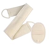 YOCZOX 2Pcs Back Scrubber Exfoliating Loofah, Double Side Scrubbing Strap & Body Bath Sponge, 100% Natural Luffa, Relieve Acne, Exfoliate, Delay the Skin Aging, Large Size Back Washer for Men & Women