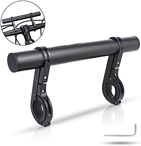 XYXtech Aluminum Handlebar Extender, Extension Mount Holder Space Saver with Double Clamps, Bracket for Bike Light, GPS, Phone, Speedometer (20 CM)