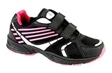 WOMENS GIRLS BLACK CASUAL RUNNING JOGGING GYM TRAINERS SPORTS LACE UP / VELCRO WALKING SHOES LADIES SIZE UK 3-8