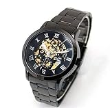 Shenhua Timelyo® Herren-Armbanduhr, Automatik, Edelstahl, Schwarz