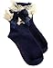 Baby/Girl Pack of 2 BLUE Super Soft Lace Frilly Ankle Socks Age 8 9 10 XLarge (Age 8-10))