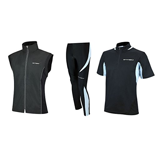 AIRTRACKS FUNKTIONS-LAUFSET - TIGHT-LANG PRO + T-SHIRT KURZARM PRO + LAUFWESTE PRO - schwarz - XXL