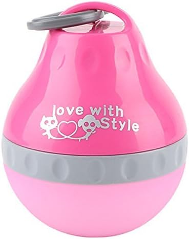 SHOWHAS Multi-function Travel Silicone Folding Pet Bottle， Dog Water Bottle，Pet Travel Water Bowl Outdoor Canteen Kettle with Removable Cup for Dogs Cats (S, pink)