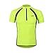 JS Männer Radfahren Kurzarm Shirts Slim Fit Fahrrad Tops MTB Jersey Green XL