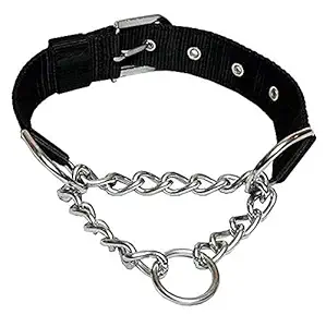 PSK PET MART Dog Choke Pet Nylon Half Chain Collar Half Choker Stainless Steel Dogs Collars 1 Piece Size - 1.25 inch Large (Color May Vary) 1 Pcs Pack