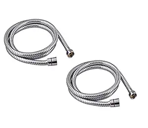 MLD 1.5 m SS Steel Flexible Health Faucet Shower Tube Pipe - Pack of 2