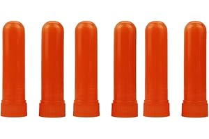 IMIROOTREE Inhalateur nasal d'huile essentielle tube inhalateur Nasal en plastique vide rechargeable pour bricolage, 50 PCS,Couleur orange