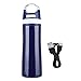 Produktbild Garsent Bluetooth Lautsprecher Wasserflasche, 450ml vakuumisolierte Edelstahlflasche mit wasserdichtem Bluetooth USB Musik Speaker Thermoskanne für Freizeit und Sport(blau)