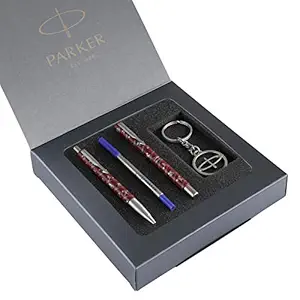 Parker Vector Sports Special Edition (Roller Ball Pen + Ball Pen) with Parker Keychain (Ink - Blue)