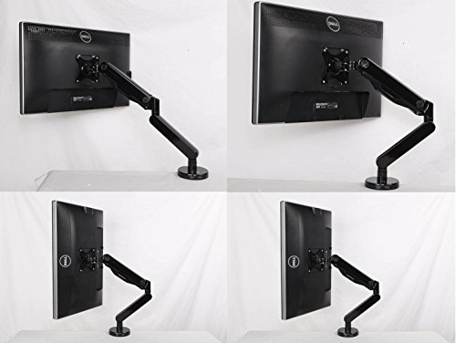 ergoneer Full Motion Gas Spring Single LCD Arm Ständer Halterung Passt 25,4 cm-30 „Computer Monitor – höhenverstellbar Swivel Desktop mount Swing Monitor Arm mit Audio Mikrofon USB Anschlüsse - 2