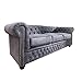 Produktbild Chesterfield Design 3ER Sofa"Manchester" | 200x70x85 cm, Antik Grau | Dreisitzer