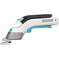 BLACK+DECKER Powered Scissors 3.6v, Extra Long Trigger, LED Light, Ultra-Ergonomic Design, 1.5Ah Battery, USB Charging, Includes 2 Cutting Blades BCSC115-XJ