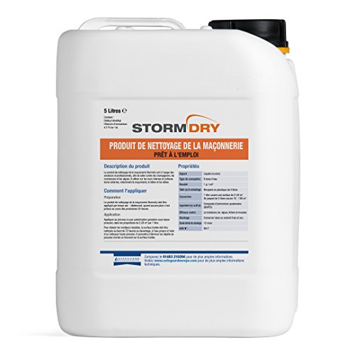Stormdry producto de limpieza de la mampostería (5 L) – Alta resistencia, Listo para usar contra hongos, la moho, la espuma y las algas (sobre los muros exteriores (y superficies internos y externos